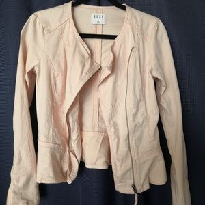 Elle peplum size small pink denim jacket